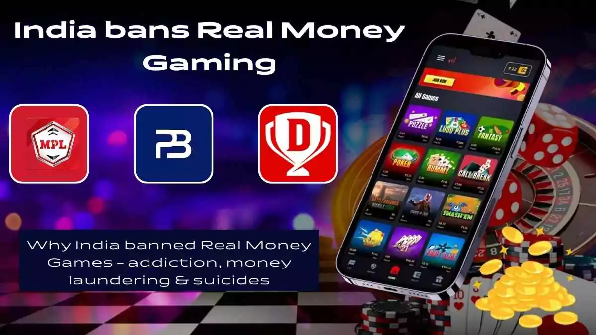 India bans Real Money Gaming: Dream11, MPL, PokerBaazi shut money games