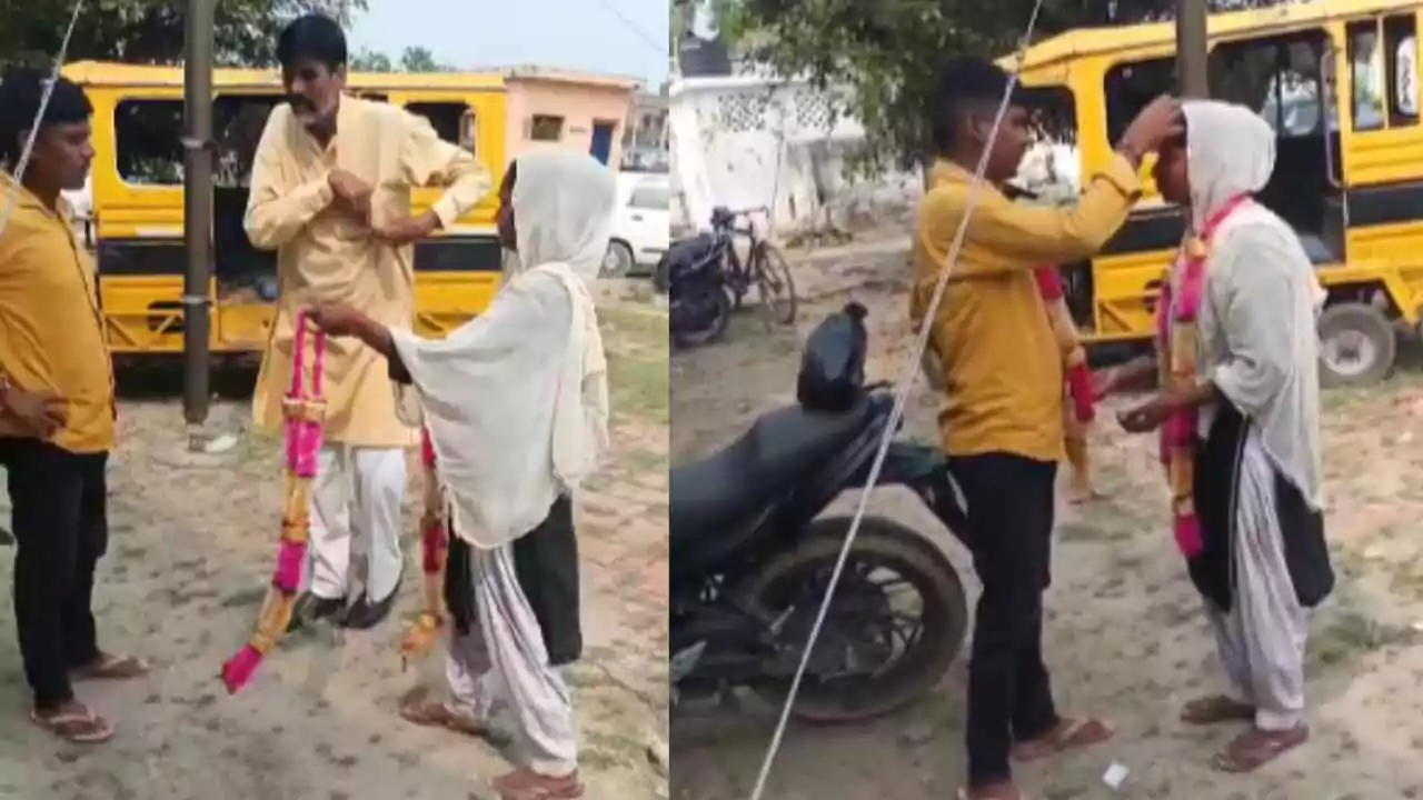 सड़क पर अनोखा विवाह: चाची-भतीजे ने रचाई शादी, माला पहनाकर बंधा अनूठा रिश्ता