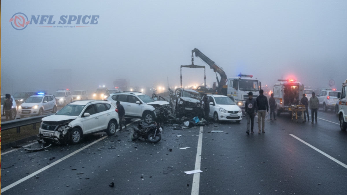 हापुड़ में कोहरे का कहर: एनएच-9 पर आधा दर्जन वाहन भिड़े, हाईवे बना जाम का मैदान हापुड़ में कोहरे का कहर: एनएच-9 पर आधा दर्जन वाहन भिड़े, हाईवे बना जाम का मैदान