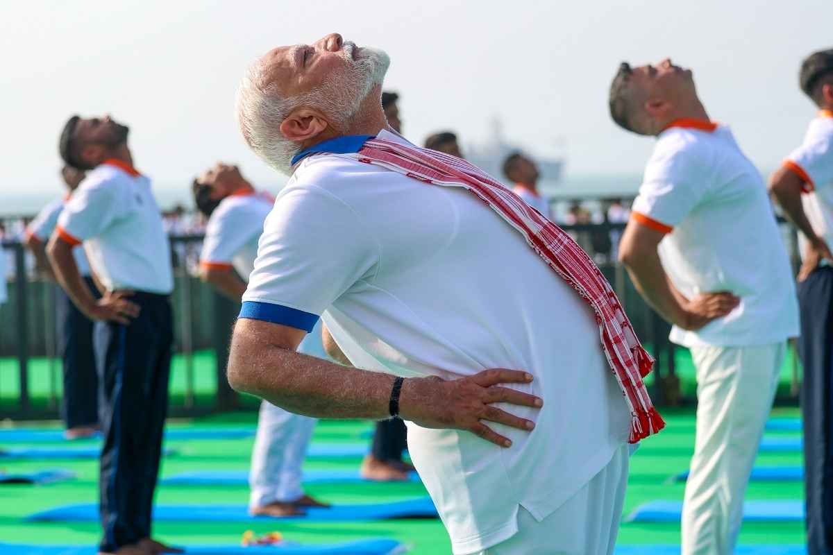 Visakhapatnam: Prime Minister Narendra Modi during the 11th International Day of Yoga celebrations
