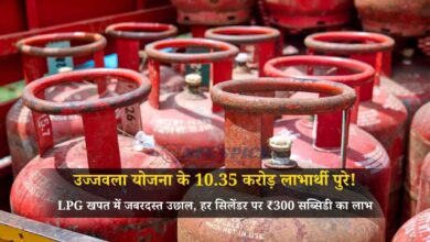 उज्जवला योजना के 10.35 करोड़ लाभार्थी पुरे! LPG खपत में जबरदस्त उछाल, हर सिलेंडर पर ₹300 सब्सिडी का लाभ उज्जवला योजना के 10.35 करोड़ लाभार्थी पुरे! LPG खपत में जबरदस्त उछाल, हर सिलेंडर पर ₹300 सब्सिडी का लाभ