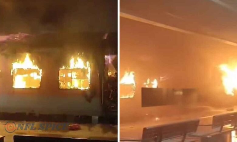 टाटा–एर्नाकुलम एक्सप्रेस में रात 1:30 बजे भीषण आग, 1 यात्री की मौत; दो राज्यों में रेल सेवाएं ठप